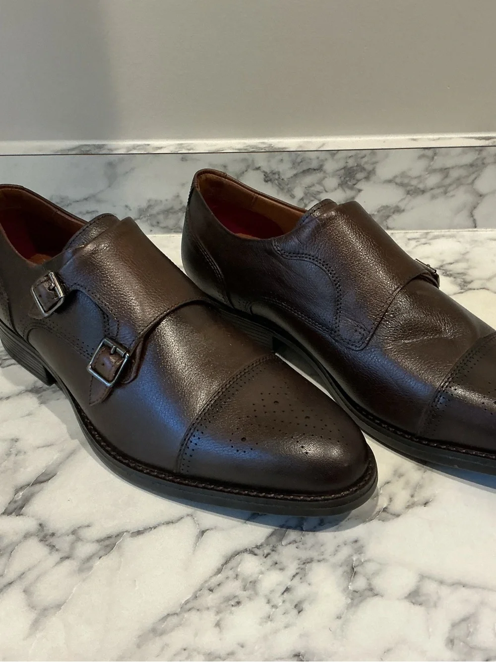 Johnston & Murphy Men's Double Monk Strap Oxfords - Dark Brown
